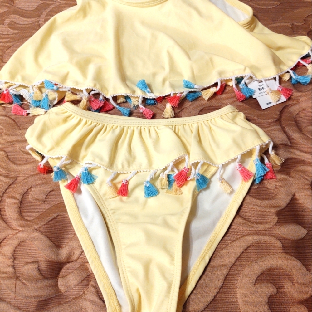 SOLD. Betsy Johnson Girl's 3 piece Swim Suit with Matching Coverup NWT